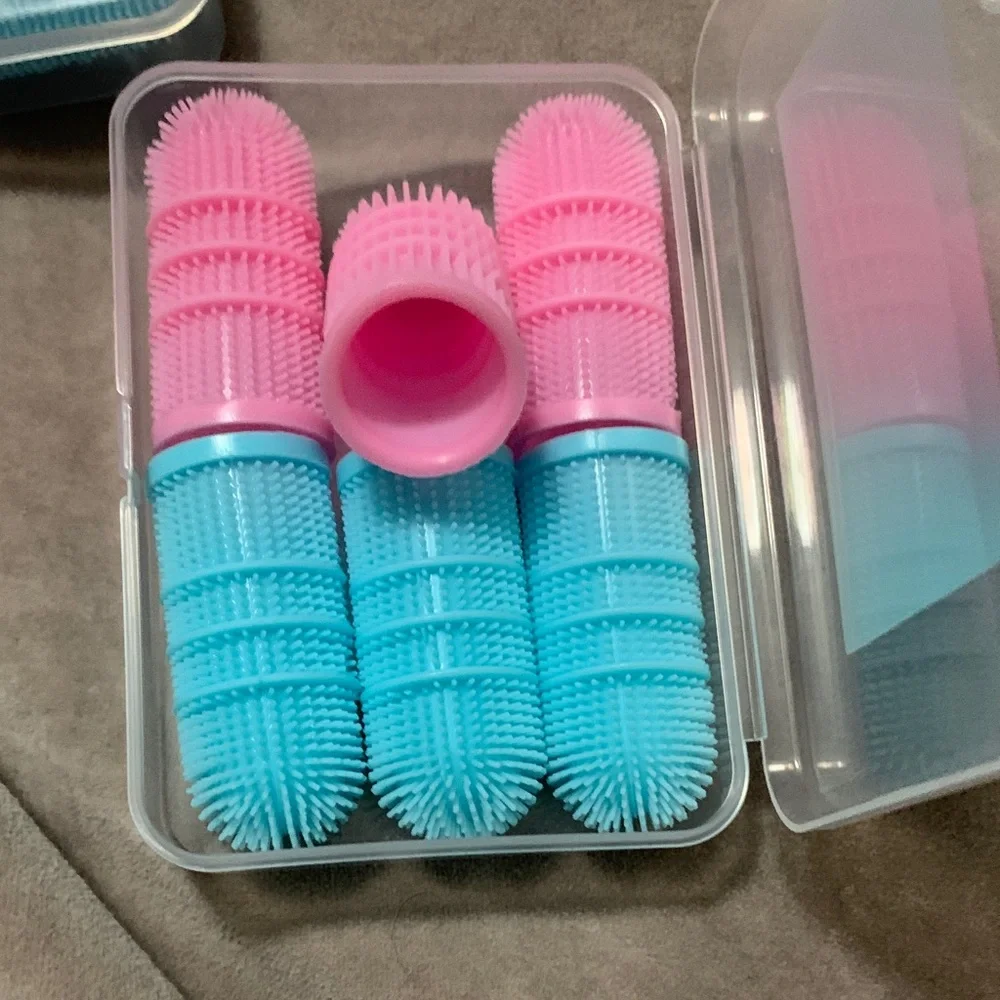 Pink and Blue Finger Toothbrush Set for Pets(2packs)